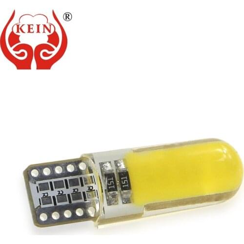 KEIN 100PCS T10 W5W LED Bulb silicone COB 194 168 car light Side Wedge Parking Interior Lighting AUTO Signal Lamp car styling