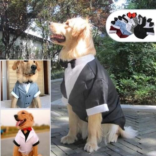 AHUAPET Tuxedo Dog Suit For Pug Clothes Large Clothes Jacket For Dog Tuxedo Costume Big Dogs Coat Stripes Clothes Pet Apparel