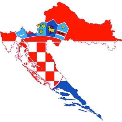 Creative Croatia Car Sticker Map Decal Flag Accessories PVC Waterproof Car Styling Decal Scratch-proof Vinyl Material Decoration