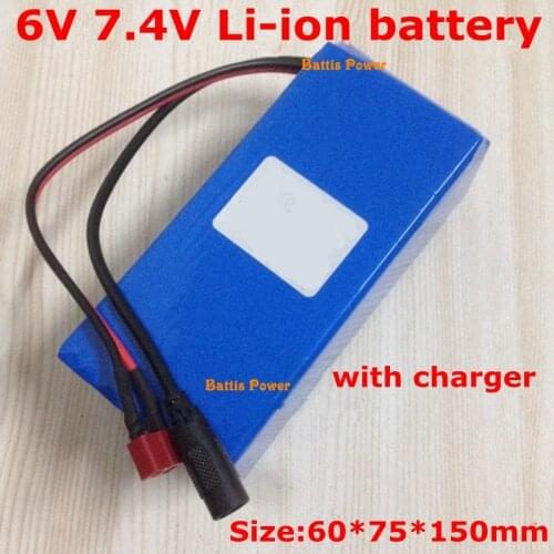 Li-ion 6V 10Ah 15Ah 20Ah 2s 7.4V 30A BMS Lithium Battery Pack for Electric baby car kid car toy led lamp light not lead acid