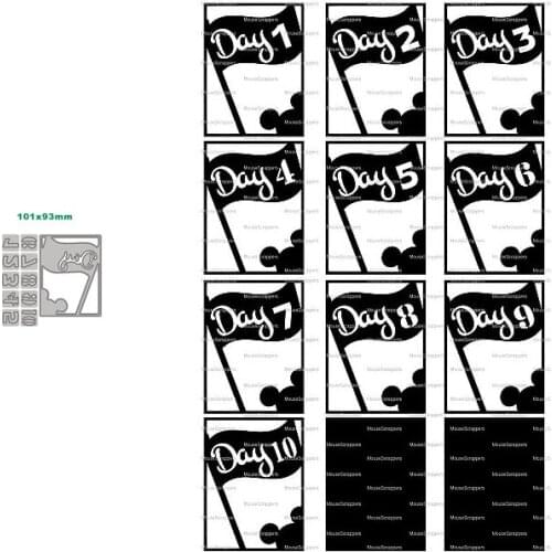 Metal Cutting Dies DAY 1 to 10 Stencil template Die Cut Scrapbooking embossing dies art decoration Craft knife mold