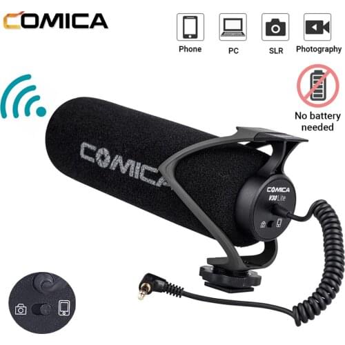 Comica CVM-V30 LITE Video Microphone Condenser Volgging Recording Mic for Canon Nikon Fuji DSLR Camera,Microphone for Smartphone