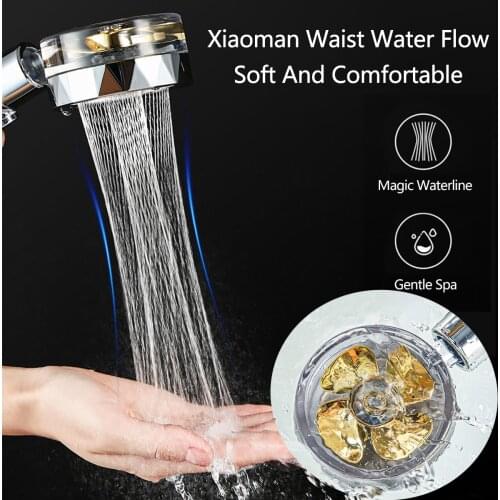 New Turbocharged High Pressure Water Saving Spray Shower Head With Handheld Filter Rain 360 Rotated Turbo Fan Rainfall SPA Bath