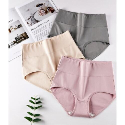 Womens underwear high-end hips shaping body size plus size underwear womens cotton high waist ladies briefs shorts