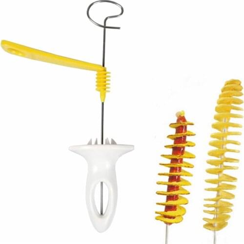 New Stainless Steel Tornado Potato Spiral Slicer Handheld Vegetable Spiralizer Spiral Potato Cutter Kitchen Gadgets