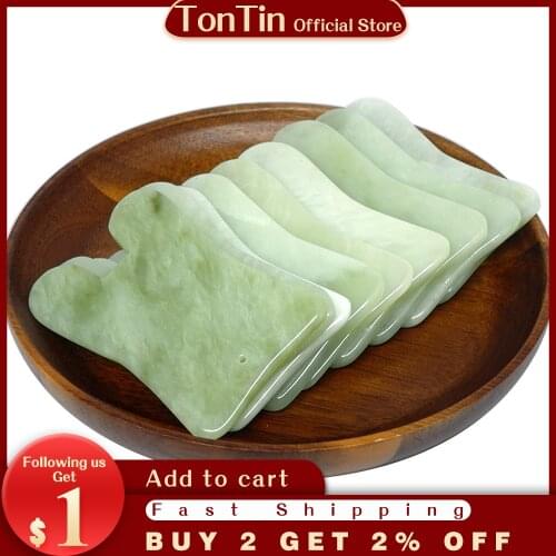 Wholesale & Retail Natural Jade 3 models Scraping Guasha Board Body Face Beauty Healthcare Facial Plate