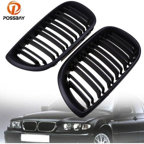 POSSBAY Front Center Wide Kidney Hood Grille Grills For BMW 3-Series E46 Sedan 2001-2005 Facelift Car External Decoration Parts
