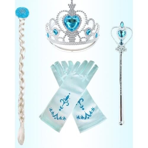 Girls Snow Queen Crown Wand Dress Up Princess Girl Elsa Cute Girl Hair Accessories Kids Birthday Party Cosplay Childrens Toys