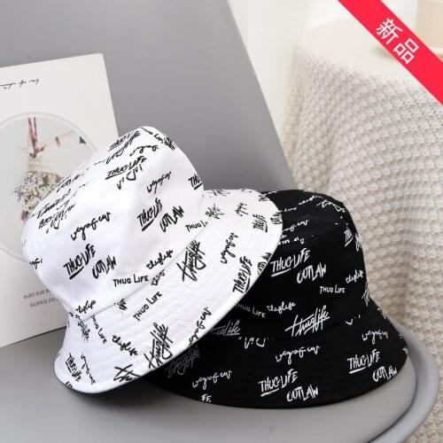 Fisherman hat double-sided visor hat printed female net red visor hat bucket hats hats womens hats