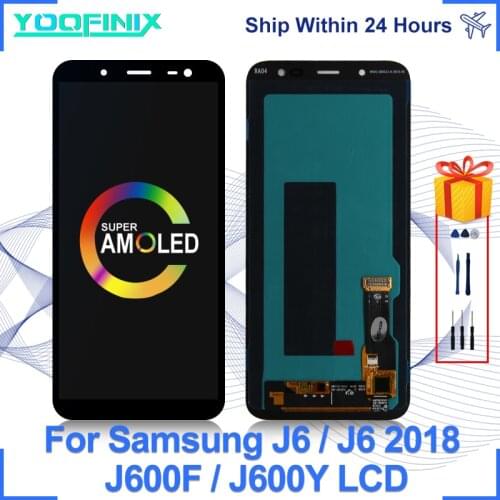 Super AMOLED For Samsung Galaxy J6 Display Touch Screen Digitizer Replacement Parts For Galaxy On6 LCD Display J600F/DS J6 2018