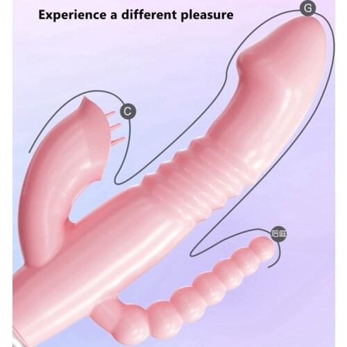 3 in 1 Vibrators for Women 12 Mode Vibrating Anal Tongue Licking Clitoris Stimulator G spot Massager Erotic Sex Toys for Women