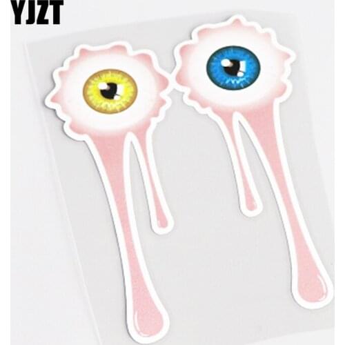 YJZT 9.5CM*12.7CM Creative Car Styling Eye Reflective Car Sticker Decal PVC Decoration 13-0448