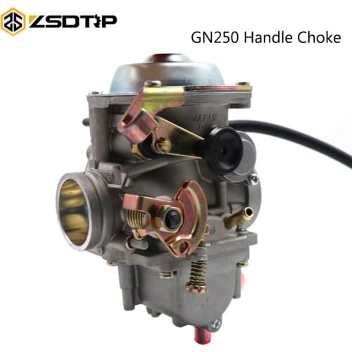 ZSDTRP Handle Choke Carburetor With Adapter For Suzuki GN250 GN300 For Jianshe JS400 Tank 400 Hensim HS400 ATV Motorcycle