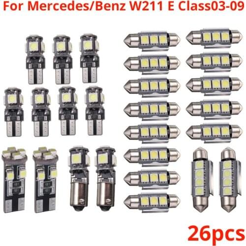 1 set Error Free LED Bulb Interior Dome Map Light Kit For Mercedes Benz E class W211 2003-2009 Year