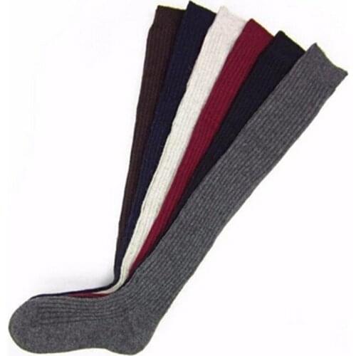 1 Pair Solid Colors Knitted Sexy Stocking Women Warm Thigh High Over The Knee Socks Fashion Ladies Stockings