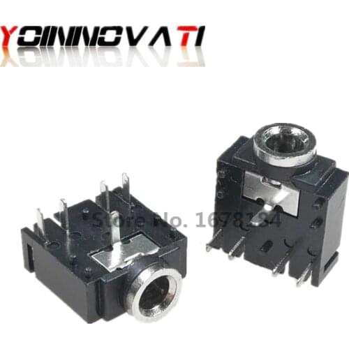 10Pcs PJ-307 PJ307 Black 3.5mm Stereo Jack Socket Audio Jack Connector PCB 3F07 -5PIN