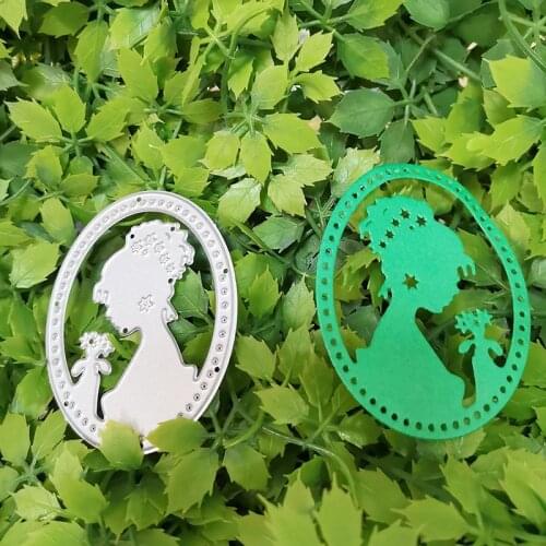 63*50mm Flower Girl lace oval frame Metal Cutting Dies Stencils for dies Scrapbooking DIY Paper Cards Making Embossing Die Cuts