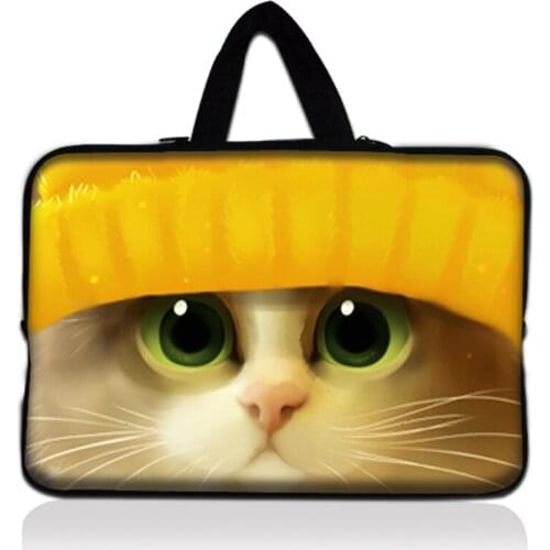 Cute Yellow Cat 15'' Laptop sleeve Bag Neoprene Notebook Case Protector Cover For 15.4" Macbook Pro For 15.6" HP Pavilion Dv6 G6