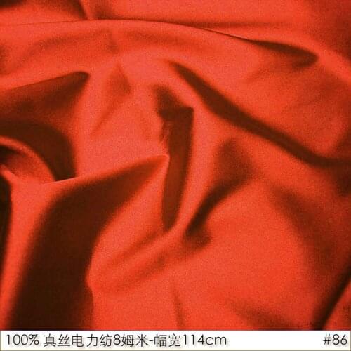 CISULI 100% SILK HABOTAI 114cm width 8momme Pure Silk Jarn Fabrics Batik Painting DIY Patchwork Fabric Bright Orange NO 86