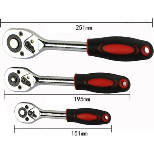 1/4" 3/8" 1/2" Ratchet and Torque Wrench 90 Teeth For Vehicle Bicycle Socket Quick Release Wide Used Professional Hand Tools