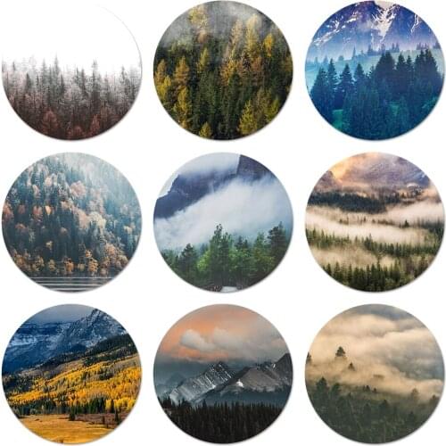 Mountain Forest Clouds Icons Pins Badge Decoration Brooches Metal Badges For Clothes Backpack Decoration