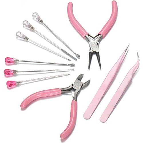 Jewelry Making Plier Tweezers Spoon Pick-Up Tool Equipment DIY Muddler Poke Needle Spoon Tools Set for Silicone Resin Mold DIY