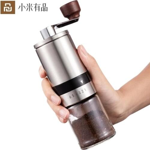Youpin Zigo Coffee Grinder Mini Stainless Steel Profession Pocket Hand Crank Grinding Machine Home Beech Handle Ceramic Core