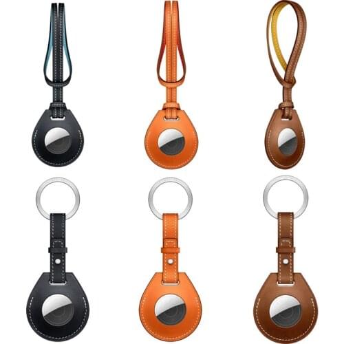 Leather Protector Cover For Apple AirTags Case Protective Shockproof Leather Shell Anti-lost Device Sleeve luggage tag