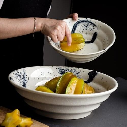 Creative ceramic large soup bowl soup bowl household personality large noodle bowl large pot dish restaurant commercial