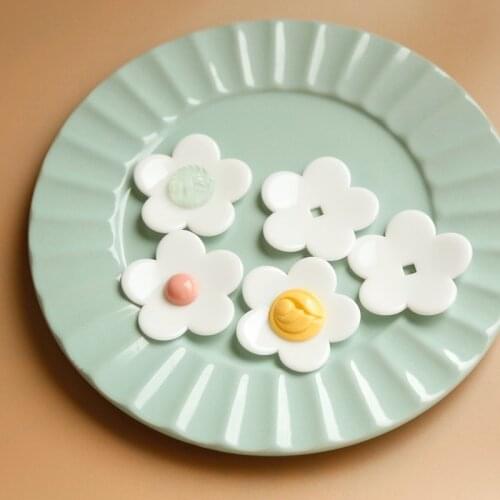 Exaggerated resin white flower petal earrings DIY jewelry accessories materials