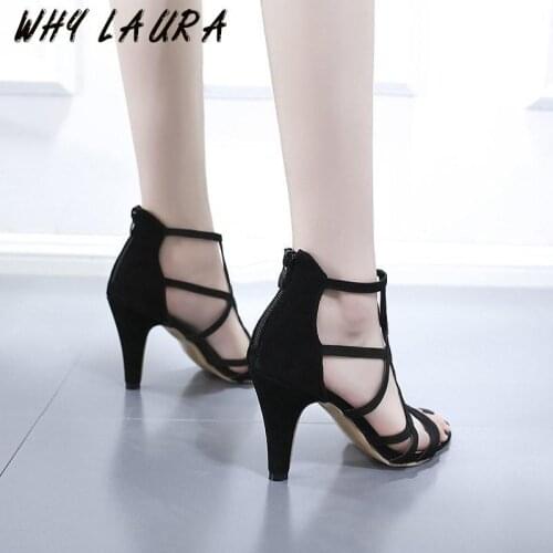 Summer Shoes Open-toe High Heel Zip Sandal Roman-style Fashioning Go With Ladies Sandal