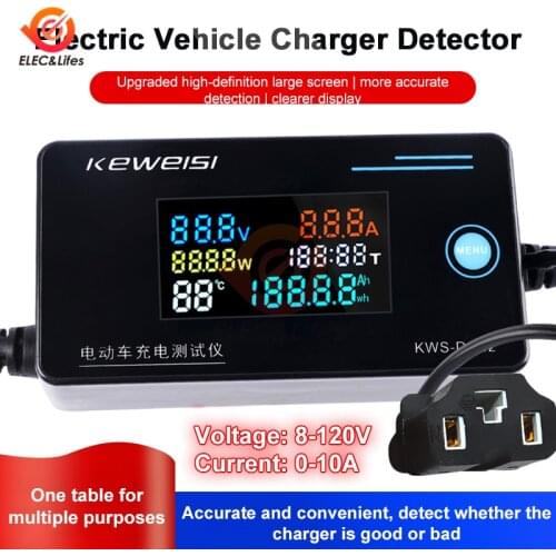 6 in 1 8-120V 0-10A Multifunction Tester Voltage Current Time Temperature Capacity Voltmeter Ammeter Electrical Meter For Car