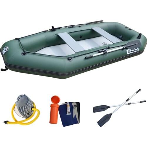330cm 5-person inflatable boat, 0.7mm PVC rowboat, ocean fishing kayak, high-quality air floor, outdoor water sports engine supp