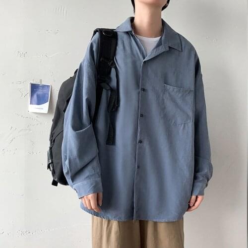 2021masculina Camisa Lovers' New Long Sleeve Pure Color Loose Price Control Streetwearcollege Betis Best Sell Fashion