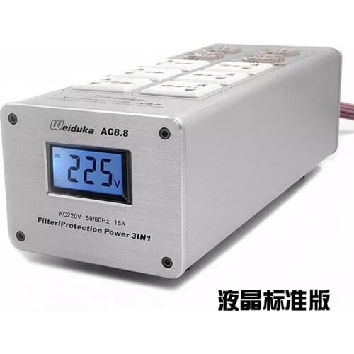 NEW LED Display Audio Power Filter 3000W 15A Purifier for Lightning Protection