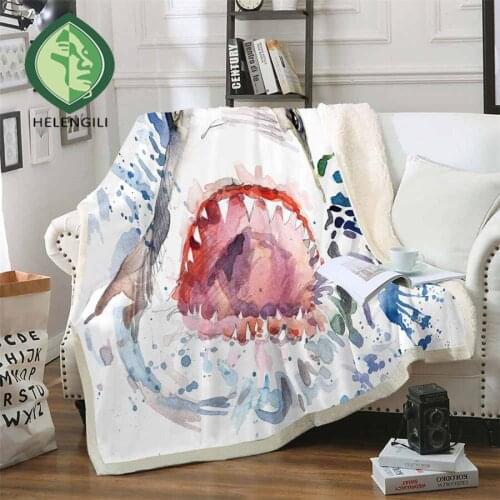 HELENGILI Marine Life Sherpa Blanket Girly Floral Bedspread Velvet Plush Soft Comfortable Home Camping Aircraft Blanket