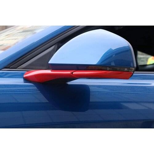 ABS Pedestal Side Rearview Mirror Strips Cover Trim For Ford Mustang 2015 2016 2017 2018 Red