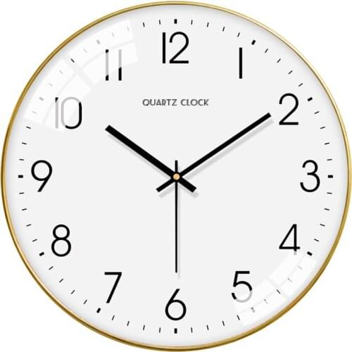 Living Room Simple Wall Clock Gold Retro Nordic Kitchen Creative Hang Clock Wall Classic European Art Mute Saat Home Decor ZB5WC