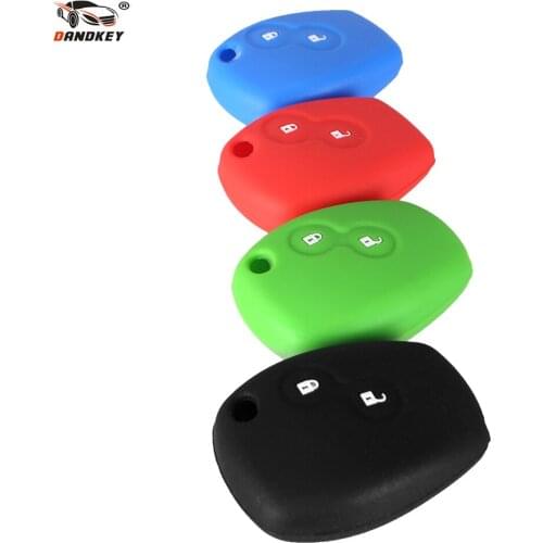 DANDKEY 20x Silicone Car Key Cover Case 2 Buttons For Renault Clio Scenic Megane Duster Sandero Captur Twingo Modus Remote Key