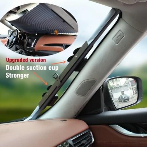 Car Windshield Sunshade Cover Double suction cup Automatic Retractable Sunblind Sun Protection for Car Front Window UV Rays