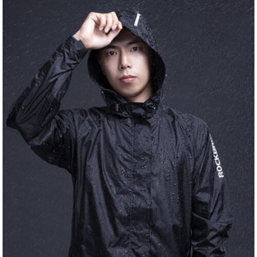Cycling Hooded Raincoat Waterproof Mens Jacket Breathable Reflective Waterproof Outdoor Sport Windbreaker