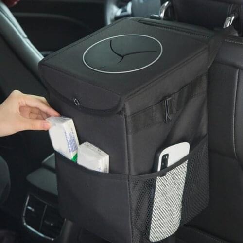 Waterproof Car Trash Can Hanging Seat Back Bin Garbage Bag Organizer Lid