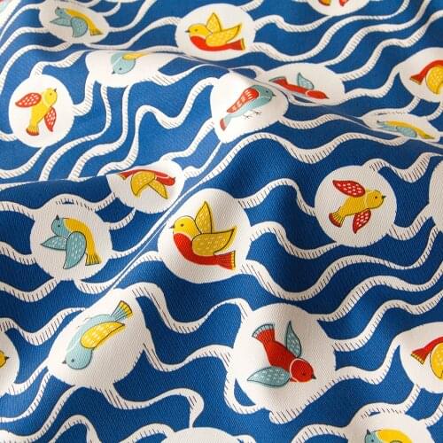Half-Meter Japanese Kokka Twill Cotton Fabric Patchwork Fabric For DIY Sewing Quilting Birds A