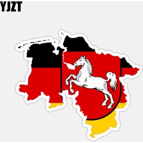 YJZT 13.2CM*9.4CM Creative Lower Saxony Map Flag Car Sticker Body Window Motorcycle Decal 6-2775