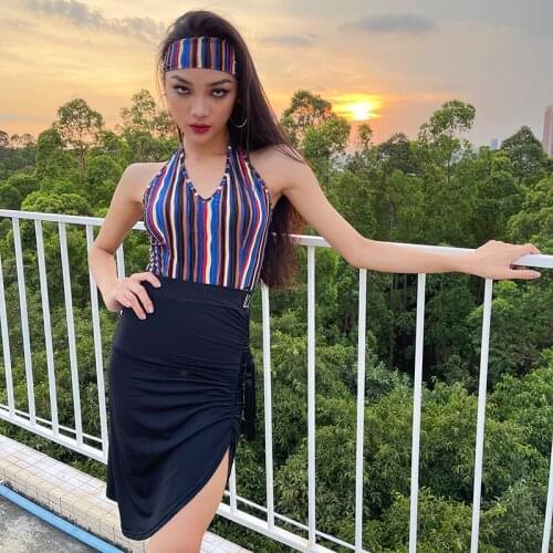 Sexy Bodysuit Split Dance Skirts Suit Latin Dance Clothes For Women Ballroom Chacha Samba Tango Latin Dance Performance Costumes