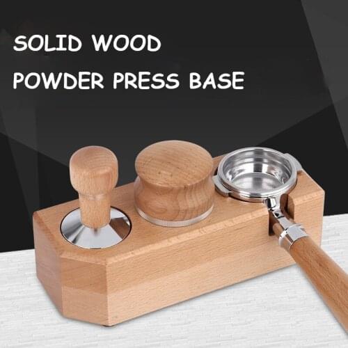 1pc 2 Colors Coffee Pressing Powder Seat Two Sizes Italian Solid Wood Filling Pressing Seat Coffee Machine Supporting Equipment