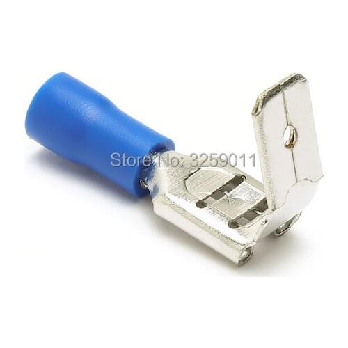 1pcs AWG 16-14 Semi Insulated Piggy Back Spade Electrical Quick Splice Crimp Terminals Connectors Blue