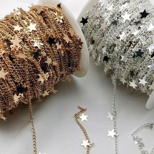 1Yard/Lot Copper Heart Star Chain tassel Creative Handmade DIY Earring Accessories Necklace Bracelet Ear Jewelry Material