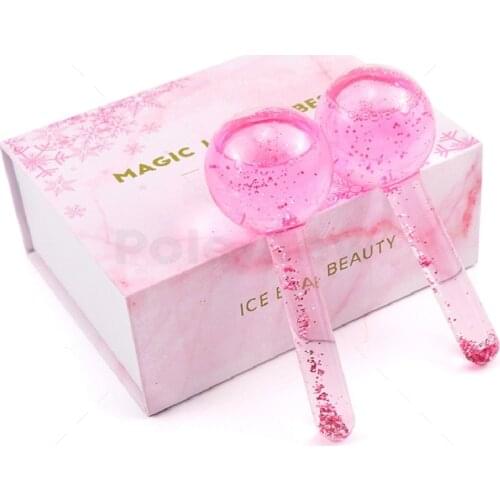 2pcs/box Large Beauty Ice Hockey Energy Beauty Crystal Ball Facial Cooling Ice Globes Water Wave Face and Eye massage Skin Care