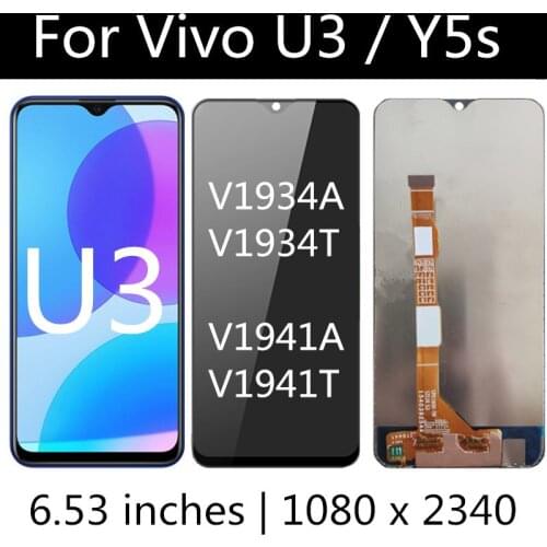 For VIVO Z5i DIsplay For vivo U3 V1941A V1941T LCD Display Touch Screen Assembly Replacement For VIVO Y5s V1934A V1934T LCD